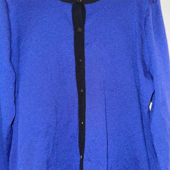 89th & Madison Women's XL Blue Cardigan Sweater V-Neck Long Sleeve - Picture 5 of 8
